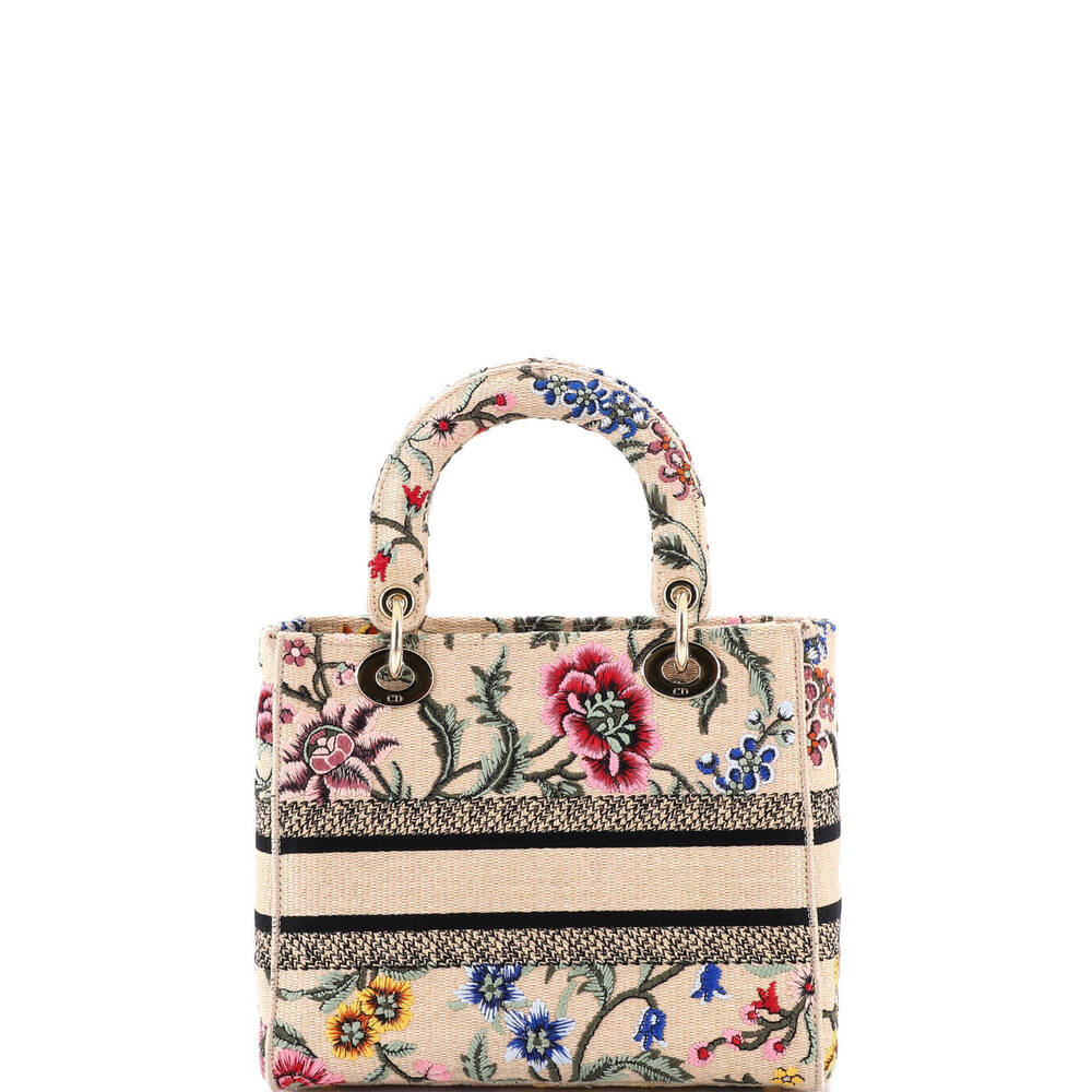 Christian Dior Medium Lady D-Lite Bag Embroidered Raffia - Picture 3 of 5